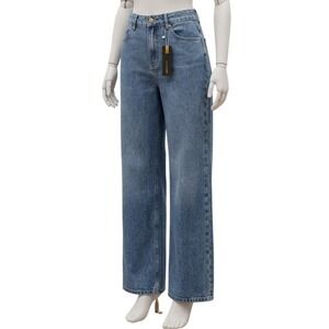 Gilipur Womens High Waisted Wide Leg Jeans Medium Wash Blue‎ Size S NEW 29x30